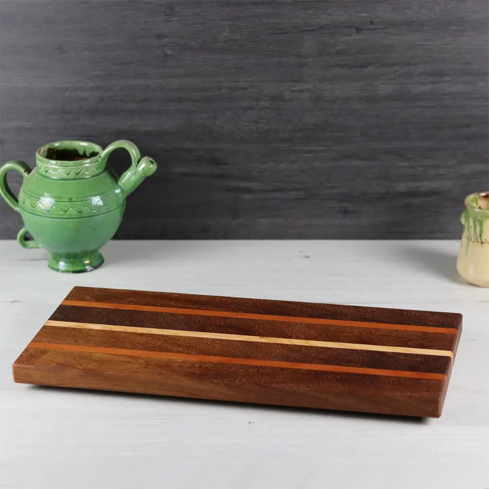 tabla de cortar de iroko, cerezo y arce duro